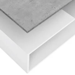 Cheap RETIF Table Basse Salon Avec Tag Re Rangement En Mdf 90Cm Blanc Et B Ton