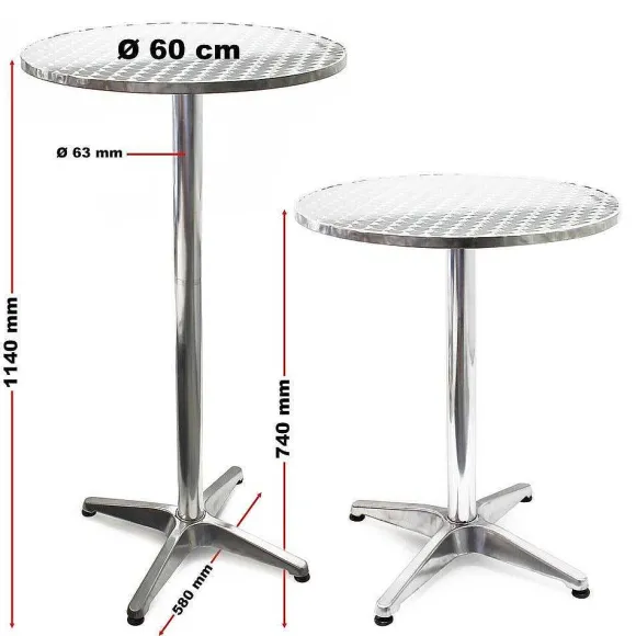 Cheap RETIF Table Bistro Haute Bar Aluminium R Glage H Pliable 74/114Cm 60/63Cm
