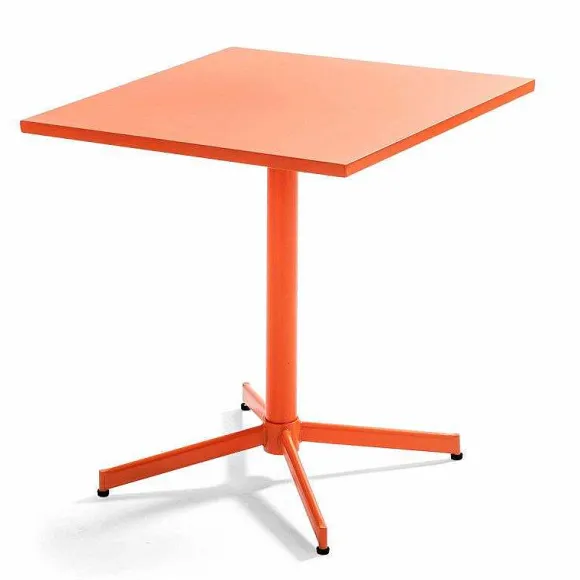 Outlet RETIF Table Carr E Bistro Inclinable Palavas Orange Acier 70X70 Cm