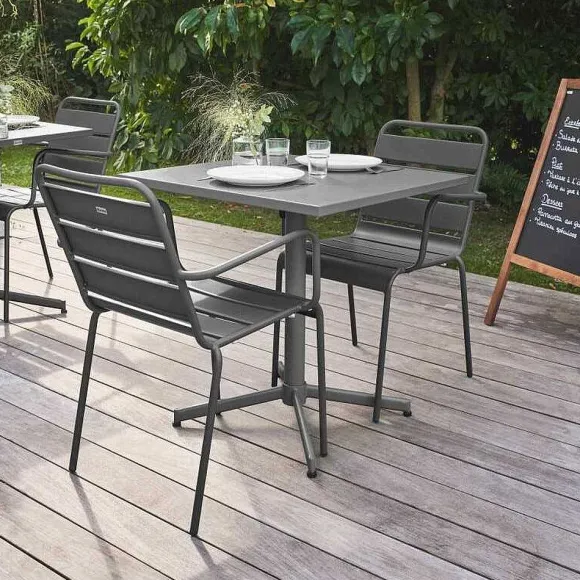 Cheap RETIF Table Carr E Inclinable 70X70 Cm+ 2 Fauteuils Palavas - Anthracite