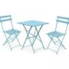 Fashion RETIF Table Carr E 60X60 Cm+ 2 Chaise Pliante Rome Bleu