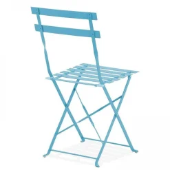 Fashion RETIF Table Carr E 60X60 Cm+ 2 Chaise Pliante Rome Bleu