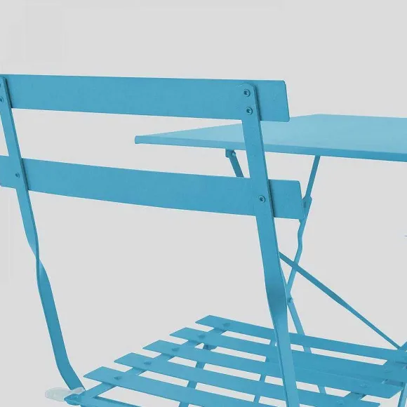 Fashion RETIF Table Carr E 60X60 Cm+ 2 Chaise Pliante Rome Bleu