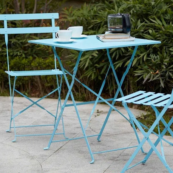 Fashion RETIF Table Carr E 60X60 Cm+ 2 Chaise Pliante Rome Bleu