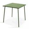 Cheap RETIF Table Carr 70X70 Cm+ 4 Fauteuils Vert Cactus Acier Palavas
