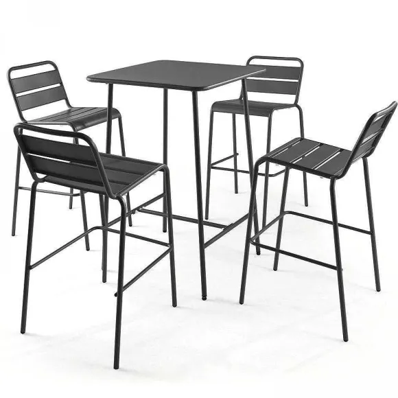 Hot RETIF Table De Bar Anthracite Acier Palavas 70X70X105 Cm