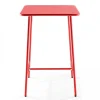 Shop RETIF Table De Bar Rouge Acier Palavas 70X70X105 Cm