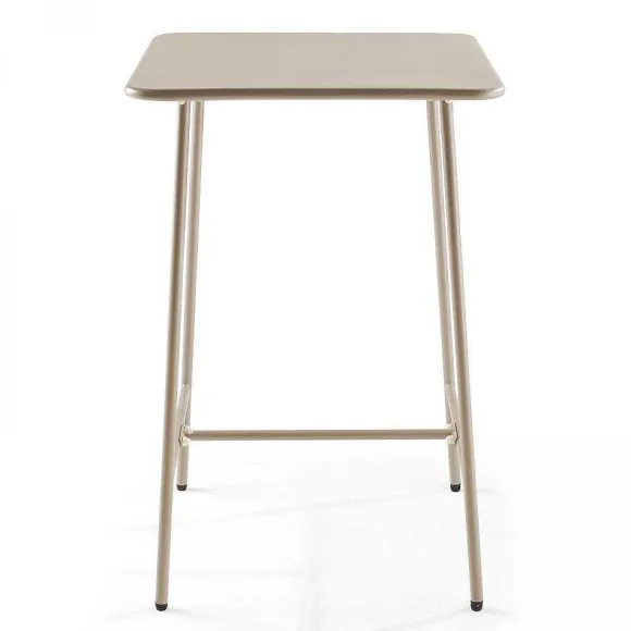Cheap RETIF Table De Bar Taupe Acier Palavas 70X70X105 Cm