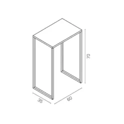 Cheap RETIF Table De Pr Sentation, 60X35Xh70 Cm, M Tal Blanc
