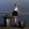 Outlet RETIF Table De Terrasse Table Basse Noir Poly Thyl Ne 100X98X74Cm