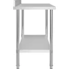 Store RETIF Table De Travail De Cuisine Avec Dosseret 120X60X93Cm Acier Inoxydable