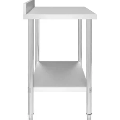 Best RETIF Table De Travail De Cuisine Avec Dosseret 100X60X93Cm Acier Inoxydable