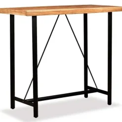 New RETIF Table Haute Mange Debout Bar Bistrot Bois Massif De Sesham 120Cm