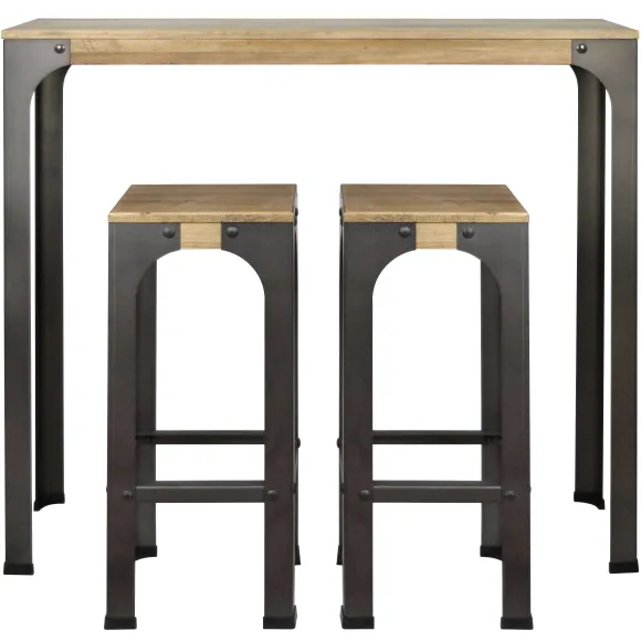 Shop RETIF Table Mange Debout Bristol- Industriel Vintage Bois Et M Tal 59X115X108H. Cm