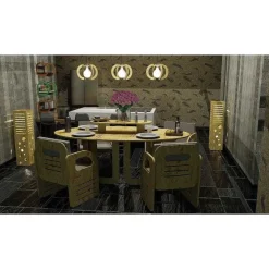 Outlet RETIF Table Ovale Tage En Copeaux De Bois 100 % Fran Aise