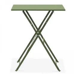 New RETIF Table Pliante Acier Vert Cactus 60X60X71Cm