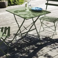 New RETIF Table Pliante Acier Vert Cactus 60X60X71Cm