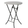 Store RETIF Table Pliante Mange-Debout Avec Nappe Noire- Lifetime -Diam. 84 Cm