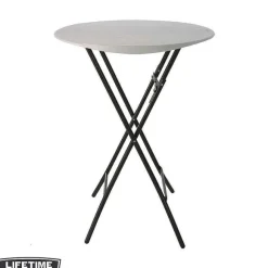 Cheap RETIF Table Pliante Mange-Debout Avec Nappe Blanche- Lifetime -Diam. 84 Cm
