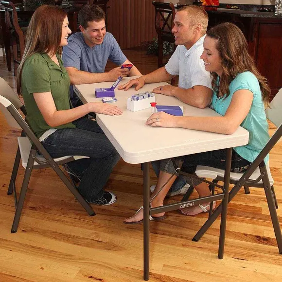 Best RETIF Table Pliante Rectangulaire Beige 4 Personnes.