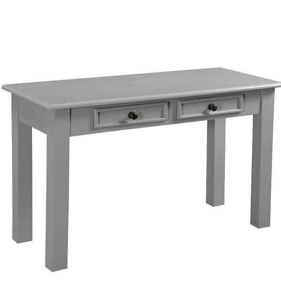 Clearance RETIF Table Pm L96 X P42 X H 56 Cm Avec Tiroirs Romantic Grey Bois Gris