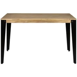 Outlet RETIF Table Salle Manger Lunds Noir 60X100X75Cm Vintage Industriel