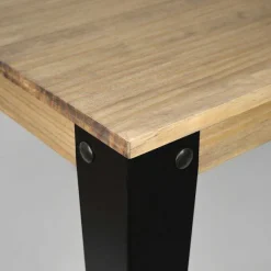 Outlet RETIF Table Salle Manger Lunds Noir 60X100X75Cm Vintage Industriel