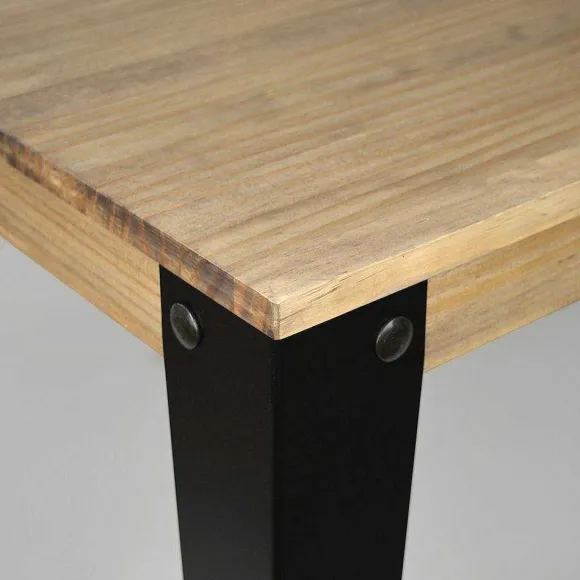 Outlet RETIF Table Salle Manger Lunds Noir 60X100X75Cm Vintage Industriel