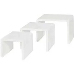 Outlet RETIF Tables Gigognes Blanc Laqu - L39Xp30Xh29 - L49Xp30Xh35 - L59Xp30Xh41 Cm - Par 3
