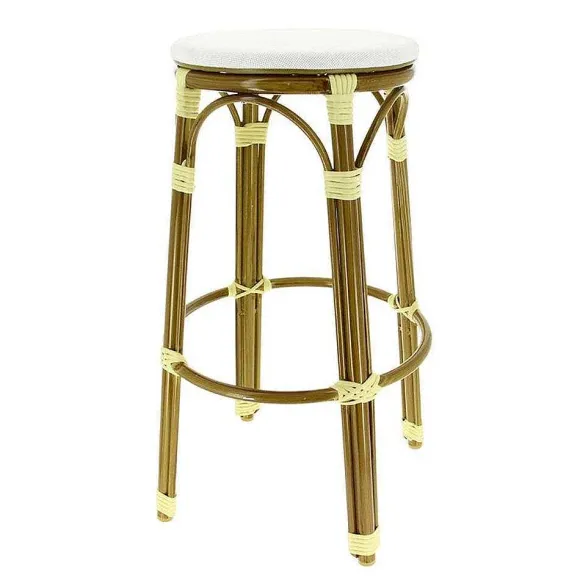 Fashion RETIF Tabouret De Bar Empilable D'Ext Rieur En Aluminium Et Textyl Ne Biarritz Cru