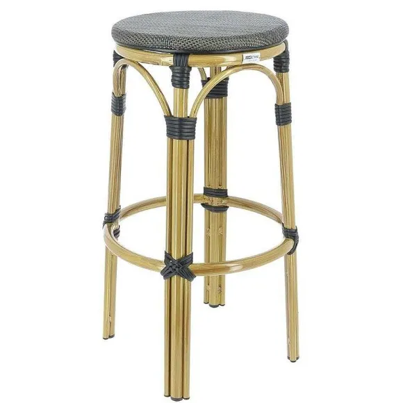 Fashion RETIF Tabouret De Bar Empilable Ext Rieur Biarritz En Aluminium Et Textyl Ne - Bronze