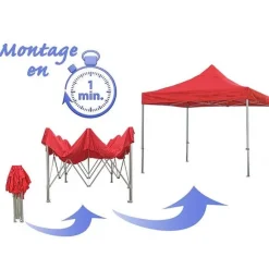 Clearance RETIF Tente Pliante Aluminium 300X200Cm - Blanc + 3 Murs Offerts