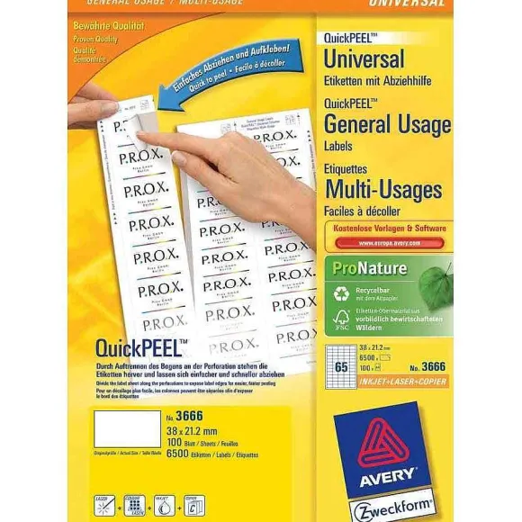 Clearance RETIF Tiquettes Universelles Quickpeel, 48,5X16,9Mm, Blanc, Sur 100 F A4